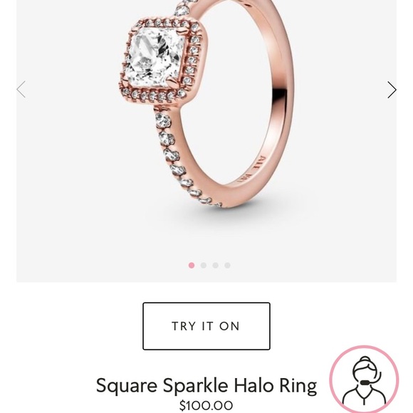 Square Sparkle Halo (Rose Gold Shine) - Picture 2 of 2